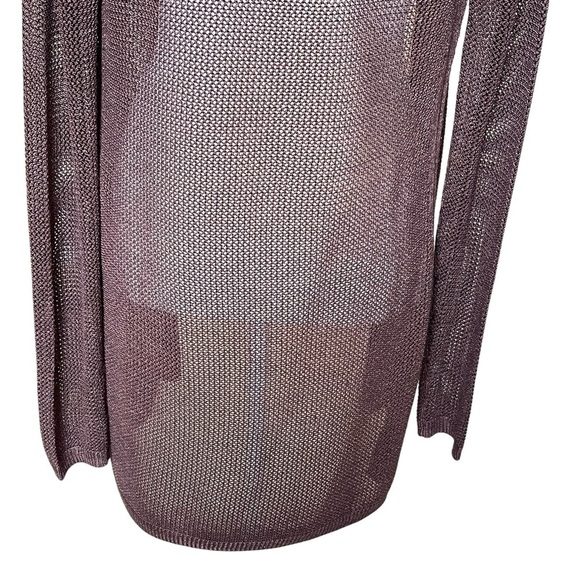 White House Black Market Women’s Open Knit Net Shimmer Cardigan Size XS Brown - Picture 8 of 10